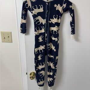 Lazy One Navy and Cream Cotton Onesie PJs